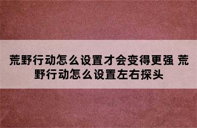 荒野行动怎么设置才会变得更强 荒野行动怎么设置左右探头